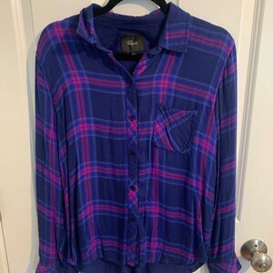 Rails Size Small Navy and Magenta Plaid Shirt
